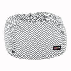 KONDELA Sedežna vreča Gomba - siva / bela / vzorec