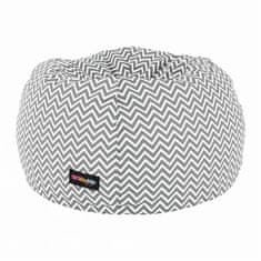 KONDELA Sedežna vreča Gomba - siva / bela / vzorec