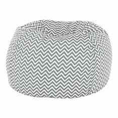 KONDELA Sedežna vreča Gomba - siva / bela / vzorec