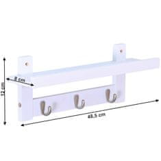KONDELA Obešalnik s polico Joda Tip 2 - bel
