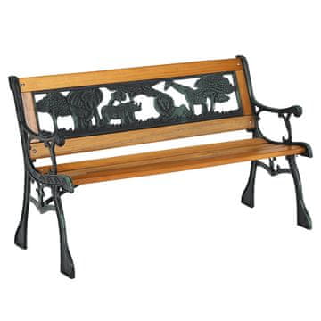 KONDELA Otroška klop Nadaza - črna / naravna