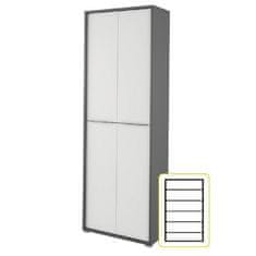 KONDELA Omara s policami Rioma New Tip 05 - grafit / bela