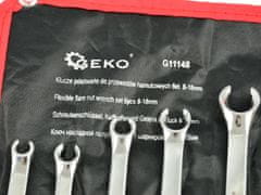 GEKO Obročasti ključi za zavorne cevi 6 kosov 8-18 mm šestkotni