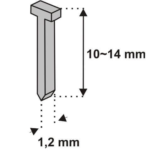 Dedra Žeblji za spenjanje, v obliki črke T, 10x1,2 mm, 1000 kosov DEDRA - 11Z310