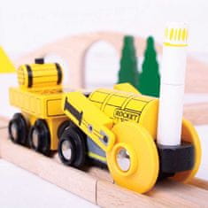 Bigjigs Rail Replika zgodovinske lokomotive Rocket + 2 tira