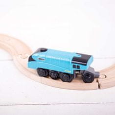 Bigjigs Rail Električna lokomotiva Mallard Blue