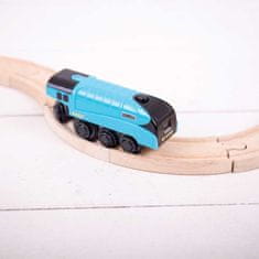 Bigjigs Rail Električna lokomotiva Mallard Blue