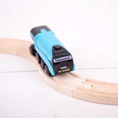 Bigjigs Rail Električna lokomotiva Mallard Blue