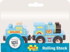 Bigjigs Rail Modra lokomotiva s ponudbo + 2 tira