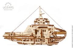 UGEARS 3D lesena mehanska sestavljanka vlačilec