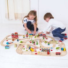 Bigjigs Rail Bigjigs Železniška proga za vlak in avtomobile