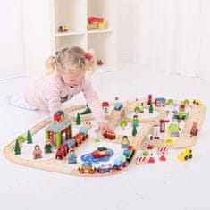 Bigjigs Rail Bigjigs Železniška proga za vlak in avtomobile