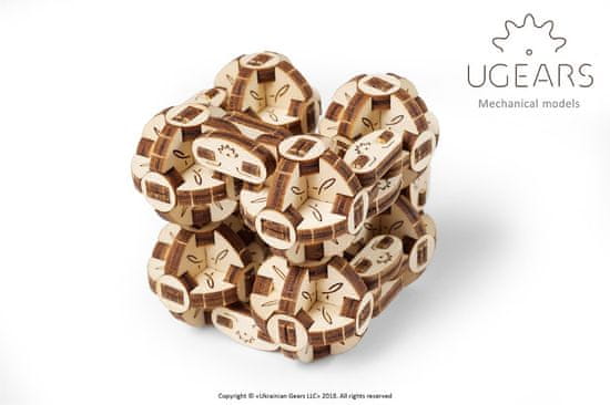 UGEARS 3D lesena mehanska sestavljanka kocka Flexi