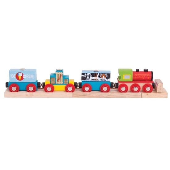 Bigjigs Rail Bigjigs Železniški tovorni vlak + 3 proge