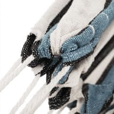 KONDELA Viseča mreža Kabuki Double 220x160 cm - vzorec modrih črt