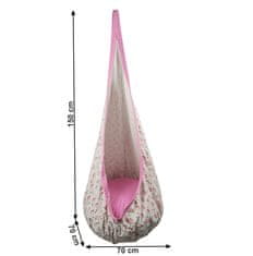 KONDELA Viseči gugalni stol Siesta Tip 2 - roza / flamingo vzorec