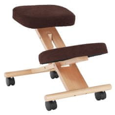 KONDELA Ergonomski klečalnik Flonet - rjava / bukev