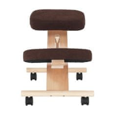 KONDELA Ergonomski klečalnik Flonet - rjava / bukev