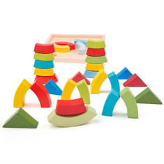 Bigjigs Toys Leseni zložljivi loki in trikotniki