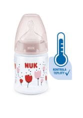 Nuk FC Plus Steklenička z nadzorom temperature 150ml 1 kos rdeča z rožami