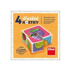 Dino slikovne kocke Sadje, 4 kocke