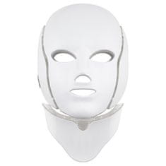 Zdravilna LED maska za obraz in vrat bela (LED Mask + Neck 7 Color s White)