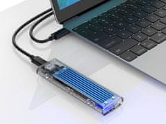 Orico TCM2M zunanje ohišje za SSD M.2 NVMe/SATA 2230-2280 v USB3.1 Gen2 Type-C, modro
