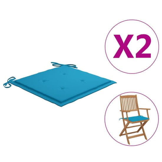 Vidaxl Blazine za vrtne stole 2 kosa modre 40x40x4 cm blago