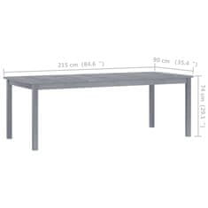 Vidaxl Vrtna jedilna miza 215x90x74 cm trden akacijev les