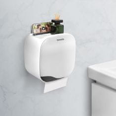 bewello Stensko držalo za WC papir s polico 200 x 130 x 205 mm belo