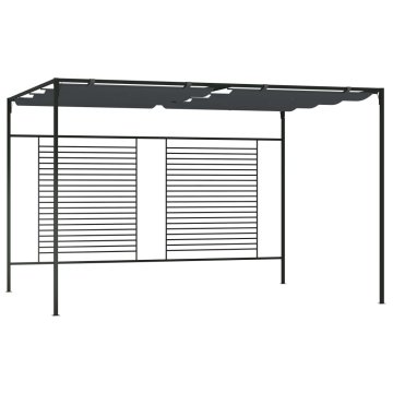 Vidaxl Paviljon z zložljivo streho 4x3x2,3 m antraciten 180 g/m²