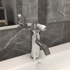 Vidaxl Kopalniška armatura za umivalnik krom 130x180 mm