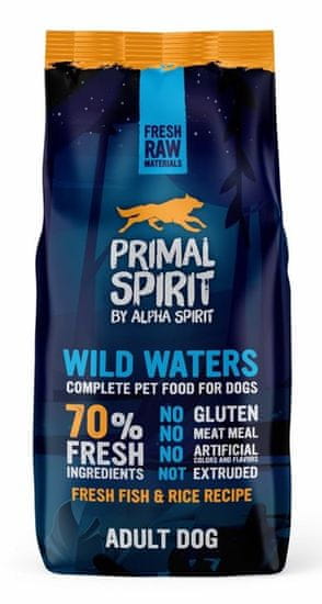 Primal Spirit Dog 70% Wild Waters hrana za psa, peleti, 12 kg