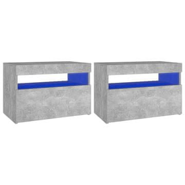 Vidaxl TV omarica z LED lučkami 2 kosa betonsko siva 60x35x40 cm