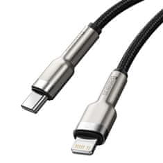 BASEUS Kabel za iPhone USB-C - Lightning Cafule Metal Data Power Delivery 20W 1m - črn