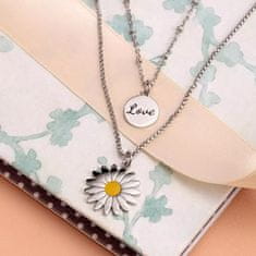 La Petite Story Dvojna cvetlična ogrlica z ljubezenskimi obeski LPS10ASD05