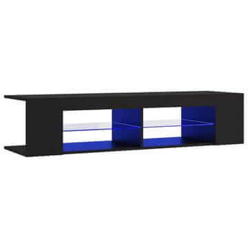 Vidaxl TV omarica z LED lučkami črna 135x39x30 cm