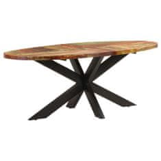 Greatstore Jedilna miza ovalna 200x100x75 cm trden predelan les