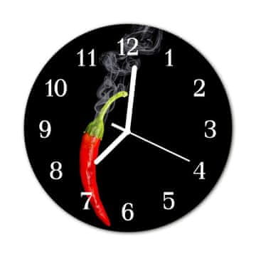tulup.si Steklena okrogla ura Čili paprika fi 30 cm