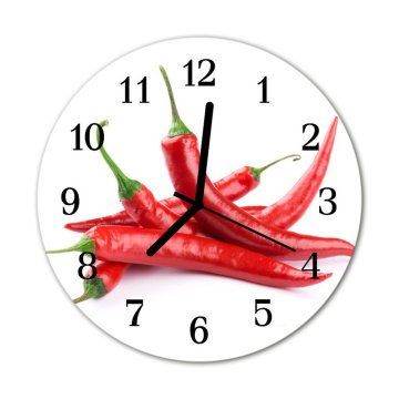 tulup.si Steklena okrogla ura Chilli fi 30 cm Črne kazalke