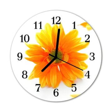 tulup.si Steklena okrogla ura Flower fi 30 cm Črne kazalke