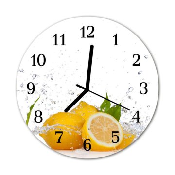 tulup.si Steklena okrogla ura Limone fi 30 cm Črne kazalke