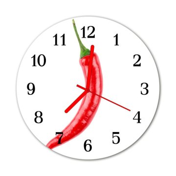 tulup.si Steklena okrogla ura Čili poper fi 30 cm