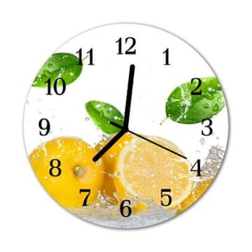 tulup.si Steklena okrogla ura Lemon fi 30 cm Črne kazalke