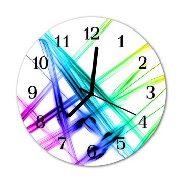 tulup.si Steklena okrogla ura Abstrakcija fi 30 cm Črne kazalke