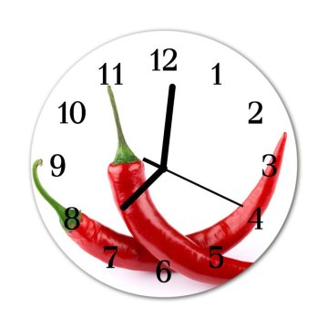 tulup.si Steklena okrogla ura Chilli fi 30 cm Črne kazalke