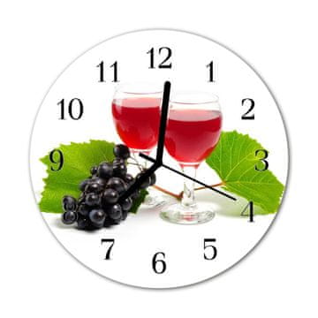 tulup.si Steklena okrogla ura Grozdje za vino fi 30 cm Črne kazalke
