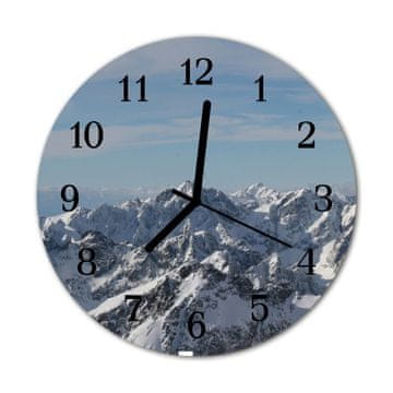 tulup.si Steklena okrogla ura Gore fi 30 cm Črne kazalke