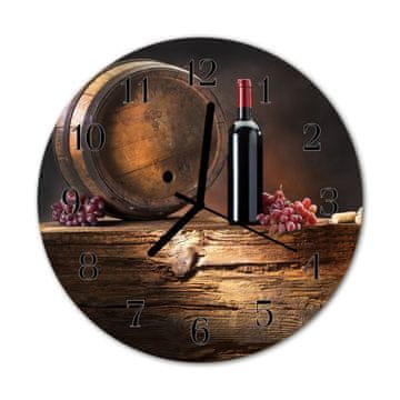tulup.si Steklena okrogla ura Grozdje za vino fi 30 cm Črne kazalke