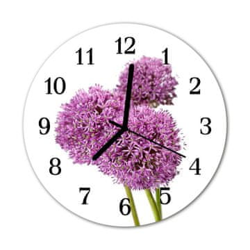 tulup.si Steklena okrogla ura Flower fi 30 cm Črne kazalke